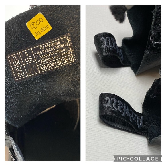 Dr. Martens Junior 1460 Pascal J Leather Boots in Black Size Big Kids 3 VGUC - Picture 7 of 16